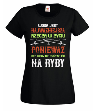 Wędkuj na wesoło - Koszulka z nadrukiem - dla wędkarza - Damska