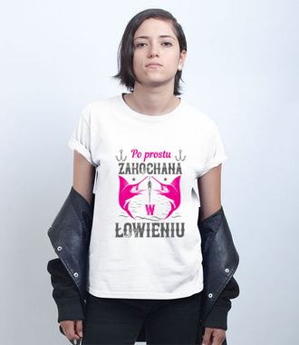 Kobieca koszulka wędkarska - Koszulka z nadrukiem - Wędkarskie - Damska