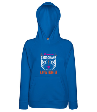 Kobieca koszulka wędkarska - Bluza z nadrukiem - dla wędkarza - Damska z kapturem