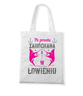 Kobieca koszulka wędkarska - Torba z nadrukiem - dla wędkarza - Gadżety