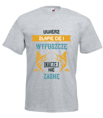 Z wędkarskim poszanowaniem życia - Koszulka z nadrukiem - dla wędkarza - Męska