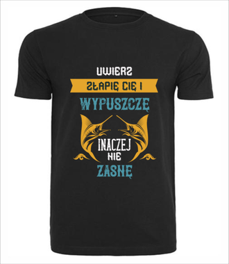 Z wędkarskim poszanowaniem życia - Koszulka z nadrukiem - dla wędkarza - Męska
