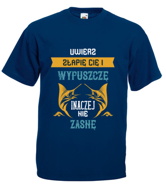 Z wędkarskim poszanowaniem życia - Koszulka z nadrukiem - dla wędkarza - Męska