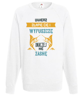Z wędkarskim poszanowaniem życia - Bluza z nadrukiem - dla wędkarza - Męska