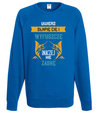 Z wędkarskim poszanowaniem życia - Bluza z nadrukiem - dla wędkarza - Męska