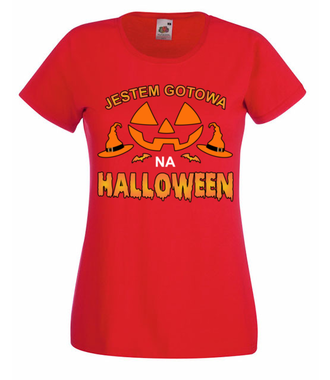 Zwarta i gotowa na Halloween - Koszulka z nadrukiem - Halloween - Damska