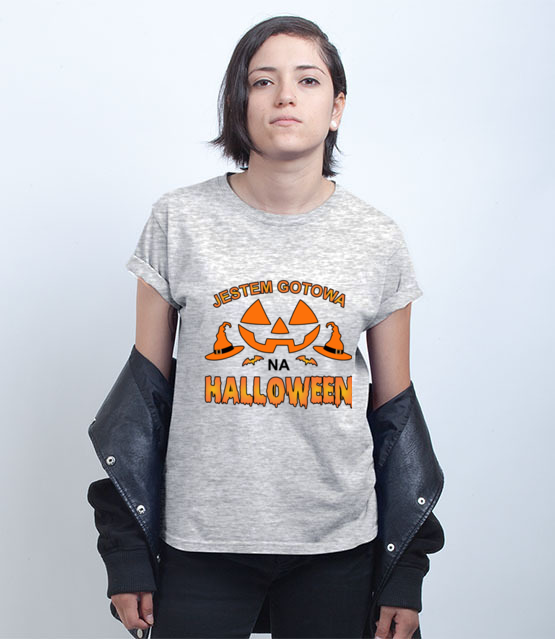Zwarta i gotowa na halloween koszulka z nadrukiem halloween kobieta jipi pl 1813 75