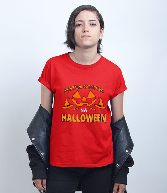 Zwarta i gotowa na halloween koszulka z nadrukiem halloween kobieta jipi pl 1814 72