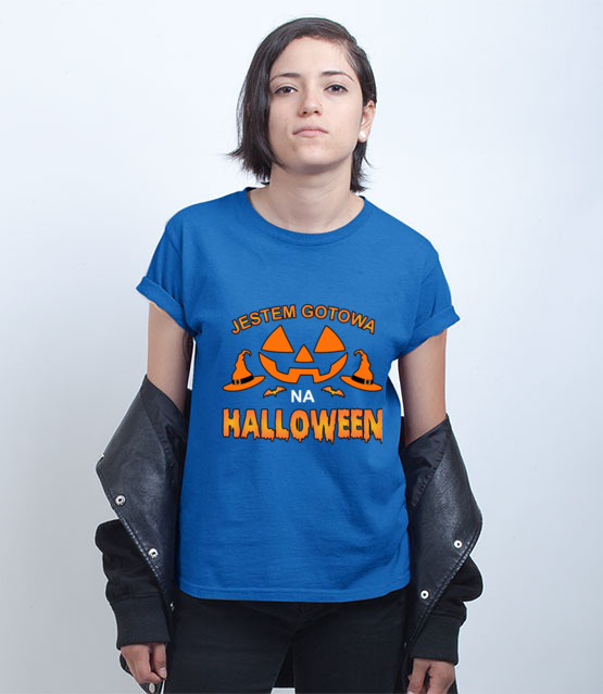 Zwarta i gotowa na halloween koszulka z nadrukiem halloween kobieta jipi pl 1814 73
